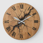 Horloge murale à effet de bois fissuré| Décor vint (Recto)