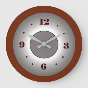 Horloge murale à effet gris/rouge profond de l'at