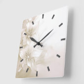Horloge murale à fleurs blanc ivoire (Angle)