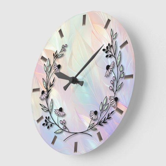 Horloge murale à fleurs minimale (Angle)