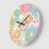 Horloge murale à fleurs multicolores (Angle)