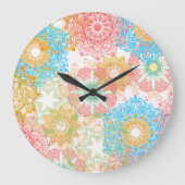 Horloge murale à fleurs multicolores (Recto)