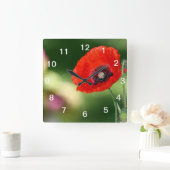 Horloge murale à graines de pavot rouge (Maison)