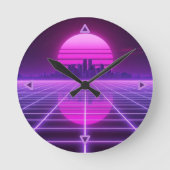 Horloge murale à grille d'infini Retro Neon Synthw (Recto)