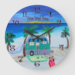 horloge murale à la maison sur la plage