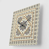 Horloge murale à l'allure de courtepointe médaillo (Angle)