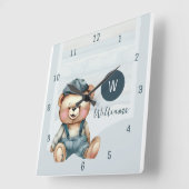 Horloge murale à monogramme de nom de famille (Angle)