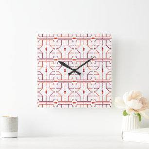 Horloge murale à motif abstrait de hiéroglyphe