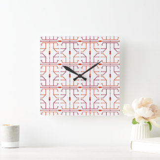 Horloge murale à motif abstrait de hiéroglyphe