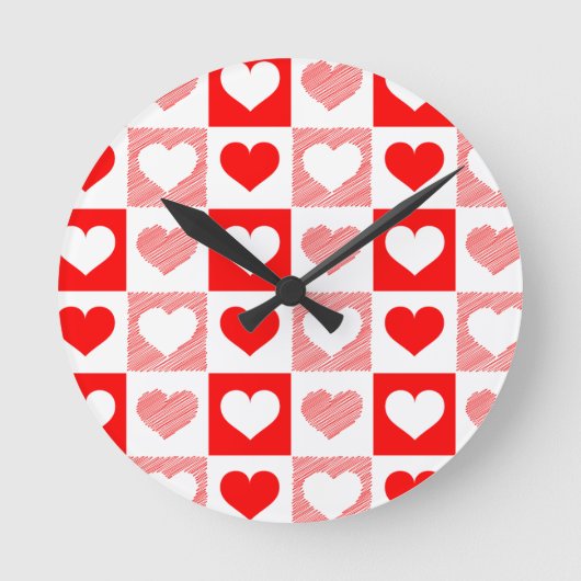 Horloge Murale à Motif de Cœur Moderne - Rouge et  (Recto)