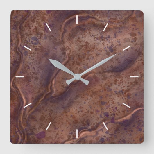 Horloge murale à motif de marbre marron (Recto)