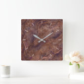 Horloge murale à motif de marbre marron (Maison)