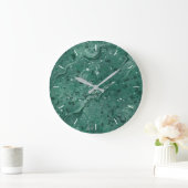 Horloge murale à motif de marbre vert (Maison)