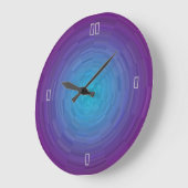 Horloge murale à motif violet bleu éclairé (Angle)