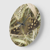 Horloge murale à papillon en bois (Angle)