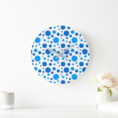 Horloge murale à pois et cercles bleus (Maison)
