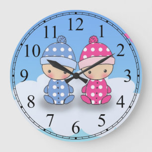 Horloge murale à pois pour bébé garçon et fille ju