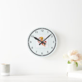 Horloge murale à rayures pastel (Maison)