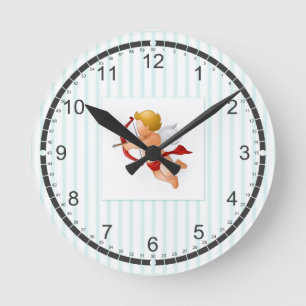 Horloge murale à rayures pastel