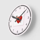 Horloge murale à rayures pastel (Angle)