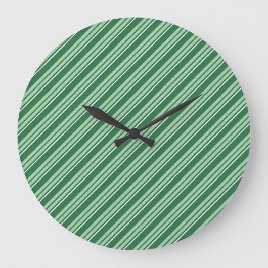 Horloge murale à rayures shamrock foncée et verte (Recto)