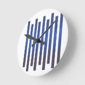 Horloge murale à rayures verticales bleues moderne (Angle)