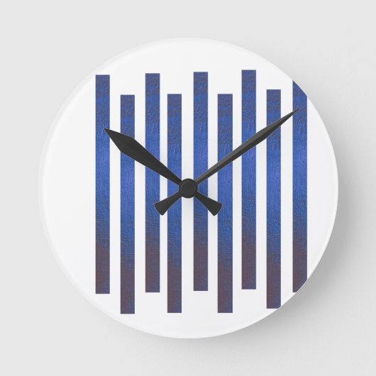 Horloge murale à rayures verticales bleues moderne (Recto)
