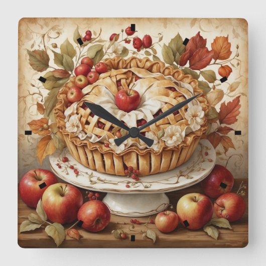 Horloge murale à tarte d'automne (Recto)