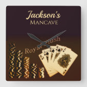 Horloge murale à thème de poker Royal Flush (Recto)