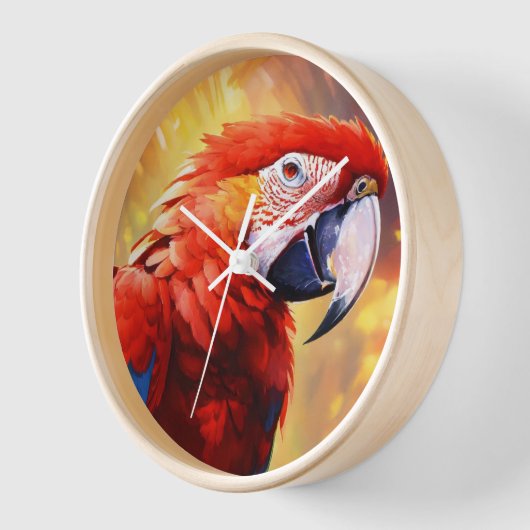 horloge murale à thème perroquet (Angle)