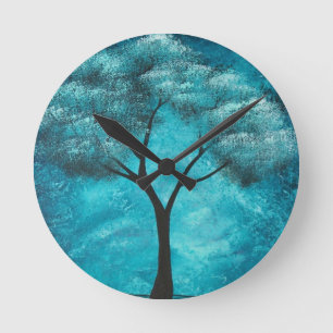 Horloge murale abstraite d'art d'arbre