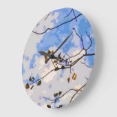 Horloge murale abstraite de branches d'automne (Angle)