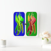 Horloge murale abstraite de piments (Maison)