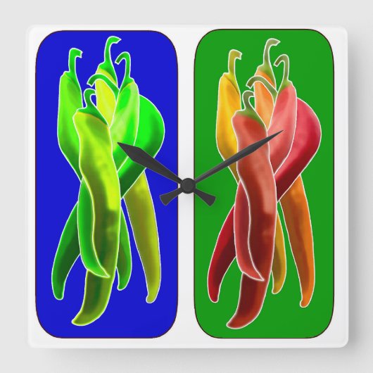 Horloge murale abstraite de piments (Recto)