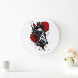 Horloge murale abstraite en forme de sablier