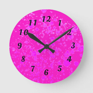 Horloge murale Abstraite en néon violet et noir r