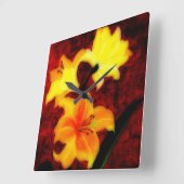 Horloge murale Abstraite Lillies (Angle)