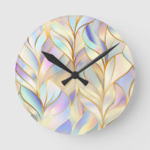 Horloge murale abstraite pastel