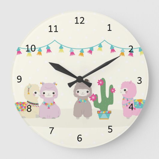 Horloge murale acrylique Alpacas (Recto)