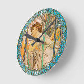 Horloge murale acrylique Art Nouveau Alphonse Much (Angle)