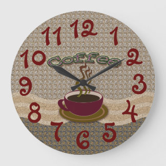 Horloge murale acrylique avec tasse de café