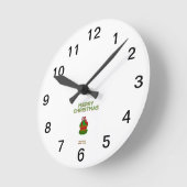 Horloge murale acrylique Cupcake de Noël (Angle)