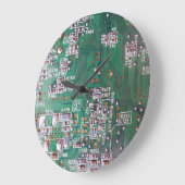 Horloge murale acrylique de circuit électronique (Angle)