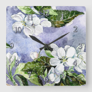Horloge murale acrylique de fleur d'Apple