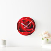 Horloge murale acrylique de la fleur rouge Rose (Maison)