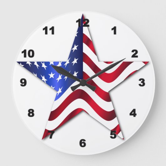 Horloge murale acrylique de l'étoile Drapeau Usa (Recto)