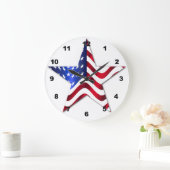 Horloge murale acrylique de l'étoile Drapeau Usa (Maison)