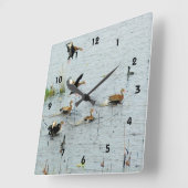 Horloge murale acrylique des canards (Angle)