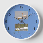 Horloge murale acrylique des cygnes blancs (Recto)
