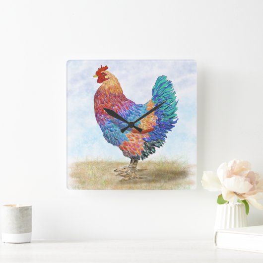 Horloge murale acrylique du coq français (Maison)